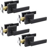 🚪 matte black passage door handle set - reversible for right & left side - 4 pack логотип