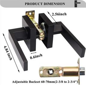 img 1 attached to 🚪 Matte Black Passage Door Handle Set - Reversible for Right & Left Side - 4 Pack