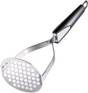 🥔 stainless steel potato masher with anti-slip grip - sturdy & easy to use kitchen gadget for pressing beans, vegetables, fruits, baby food - 11 inches logo