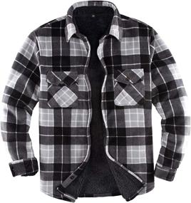 img 4 attached to 🧥 Mens Sherpa Lined Flannel Shirt Jacket – Ultimate Warmth and Style