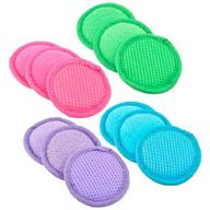 reusable microfiber facial scrubbers - makeup remover pad set - cleansing pads for women & men - washable cloths for eye & face - exfoliating washcloth exfoliator for acne & blackhead - set of 3 logo