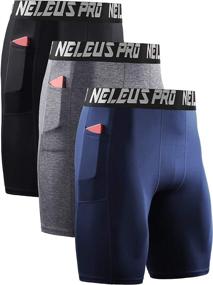 img 4 attached to 🩳 Pack of 3 Neleus Men's Compression Shorts with Pocket - Dry Fit Yoga Shorts for Optimized Performance