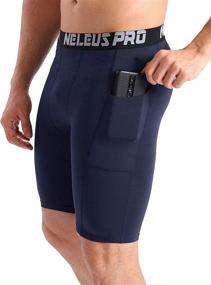 img 1 attached to 🩳 Pack of 3 Neleus Men's Compression Shorts with Pocket - Dry Fit Yoga Shorts for Optimized Performance