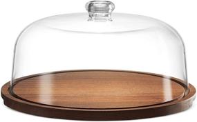 img 2 attached to Godinger Cake Stand and Dome Set - Acaciawood Cake Plate Server Platter with Shatterproof Acrylic Lid