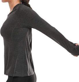 img 2 attached to 🏋️ VUTRU Women's Workout T-Shirts: Breathable Long Sleeves for Running, Yoga, and Sports - Thumbhole Design