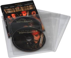 img 1 attached to 📀 Прозрачные 25 штук DVD-комплекты в тонких конвертах | Держатель для двух дисков | Защищает от царапин и пыли