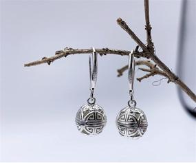 img 2 attached to 💎 AOAVOV 925 Sterling Silver Filigree Ball Handmade Earrings - Hypoallergenic Dangle Studs for Sensitive Ears