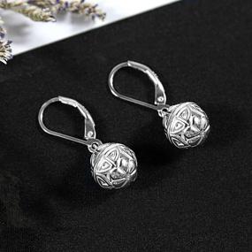 img 1 attached to 💎 AOAVOV 925 Sterling Silver Filigree Ball Handmade Earrings - Hypoallergenic Dangle Studs for Sensitive Ears