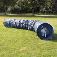 blue dog activity agility tunnel in medium size by trixie logo