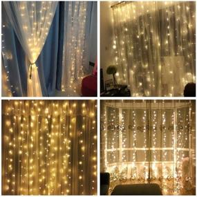 img 3 attached to 600 LED Curtain Lights: 19.6x9.8 Foot String Lights with 8 Modes and Memory Function - Waterproof Window Fairy Lights for Wedding, Party, Halloween, Christmas Decoration (Warm White)