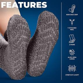 img 1 attached to 🧦 Aloe-Infused Moisturizing Spa Socks, 2-Pair, Non-Skid Gel Sleeping Socks - Soft and Fuzzy