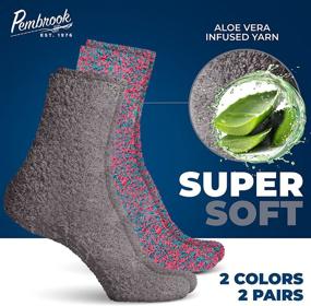 img 3 attached to 🧦 Aloe-Infused Moisturizing Spa Socks, 2-Pair, Non-Skid Gel Sleeping Socks - Soft and Fuzzy