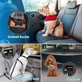 img 2 attached to 🐶 URPOWER Upgraded Dog Seat Belt - 2 Pack Adjustable 3-in-1 Pet Seatbelts for Vehicle - Heavy Duty, Elastic, and Durable Car Seat Belt for Dogs, Cats, and Pets - Nylon Safety Seat Belts