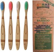 натуральная детская зубная щетка из бамбука natural alt kids crayon - экологически дружелюбная, 🌿 детский размер, мягкие щетинки без bpa - образовательный бонус (набор из 4 штук) логотип