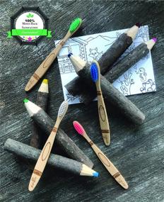 img 2 attached to Natural Alt Kids Bamboo Toothbrush Crayon - Eco Friendly, 🌿 Children Size, Soft Non BPA Bristles - Educational Bonus (4 Pack)