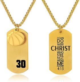 img 4 attached to Bible Shop Basketball Stainless Pendant Necklace