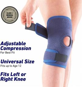 img 1 attached to 👧 Neo G Kid's Knee Brace: Open Patella Support for Arthritis, Joint & Meniscus Pain - Adjustable Compression, Ideal for Sports - Class 1 Medical Device, Blue, 1 Size