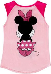 img 1 attached to 🎀 Pastel Pink Disney Minnie Mouse Youth Girl's Front Back Tank Top Raglan Shirt