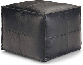 img 4 attached to Simpli Home Brody Square Distressed Home Decor and Poufs