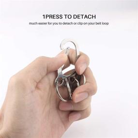 img 1 attached to 🔑 Stainless Steel Quick Release Keychain Holder - Keychain Carabiner Clip