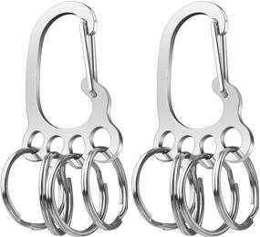 img 4 attached to 🔑 Stainless Steel Quick Release Keychain Holder - Keychain Carabiner Clip