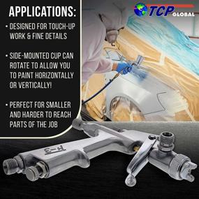 img 1 attached to 🎨 TCP Global Mini Gravity Feed Spray Gun with Needle & Nozzle Set (.8mm, .5mm, and 1.0mm) and Side Mounted Rotating Cup