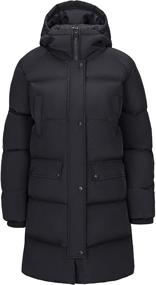 img 4 attached to Winter Outdoor parkas: CAMEL Women's Hooded Puffer Long Coat with Windproof Technology for Extra Warmth