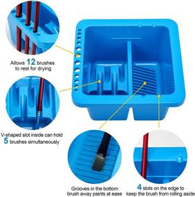 img 2 attached to 🎨 MyLifeUNIT Paint Brush Cleaner and Organizer for Acrylic, Watercolor, and Water-Based Paints (Blue) - Efficient Paint Brush Holder Solution