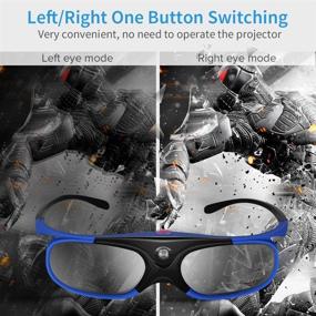 img 1 attached to 👓 DLP 3D Glasses 4Pack - Rechargeable 144Hz Active Shutter Glasses for All 3D DLP Projectors - Compatible with Optoma, Samsung, BenQ, Dell and More