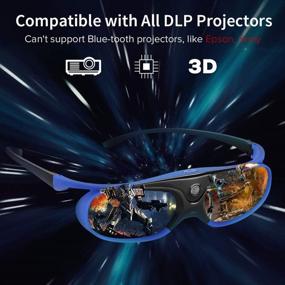 img 3 attached to 👓 DLP 3D Glasses 4Pack - Rechargeable 144Hz Active Shutter Glasses for All 3D DLP Projectors - Compatible with Optoma, Samsung, BenQ, Dell and More