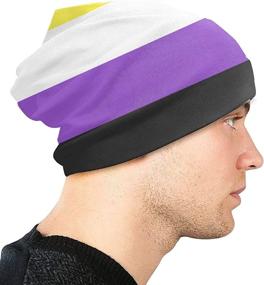 img 1 attached to 🎩 Non-Binary Pride Flag Slouchy Beanie Hat Winter Skull Cap for Men and Women - Perfect Gift