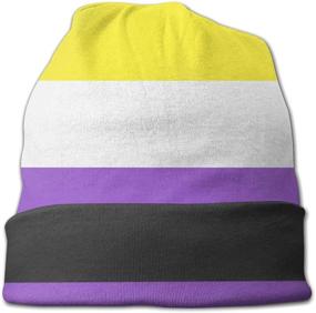 img 2 attached to 🎩 Non-Binary Pride Flag Slouchy Beanie Hat Winter Skull Cap for Men and Women - Perfect Gift