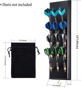 img 3 attached to 🎯 Ultimate Darts Caddy: Wall Mounted Holder/Stand with Metal Hook, Accessory Storage Bag - Display 12 Sets of Steel/Soft Tip Darts