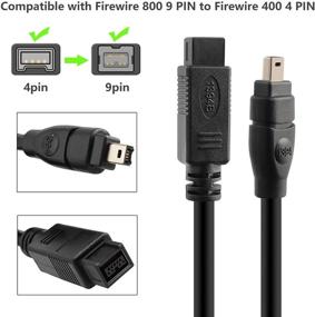 img 2 attached to 6 Feet Pasow FireWire Cable - 9 Pin to 4 Pin IEEE 1394 Firewire 800/400