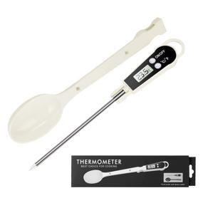 img 4 attached to Instant-Reading Food Thermometer Spoon For Cooking - Stainless Steel Digital Meat Thermometer Probe With Spoon For Temperature Measurement In Outdoor BBQ Kitchen Frying Baking &Amp