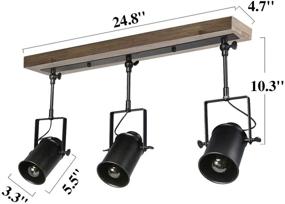 img 3 attached to 🔦 LNC Adjustable Track Lighting Fixture: Farmhouse 3-Head Ceiling Spotlight for Kitchen, Dining & Living Room, Foyer and Cloakroom - Wall, Wood & Black"