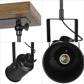 img 2 attached to 🔦 LNC Adjustable Track Lighting Fixture: Farmhouse 3-Head Ceiling Spotlight for Kitchen, Dining & Living Room, Foyer and Cloakroom - Wall, Wood & Black"