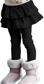 img 1 attached to Plustrong Toddler Stretchy Leggings with Ruffle Detail - Girls' Clothing in Leggings