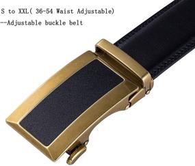 img 2 attached to 👔 Adjustable Leather Automatic Men's Belt - Sophisticated Ratchet Accessories