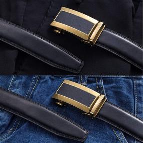 img 1 attached to 👔 Adjustable Leather Automatic Men's Belt - Sophisticated Ratchet Accessories