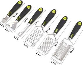 img 3 attached to Yarlung 6-piece Cheese Grater Lemon Zester Peeler Set, Stainless Steel Blade Slicer Handheld Kitchen Utensils for Vegetables, Chocolate, Ginger, Garlic, Nutmeg