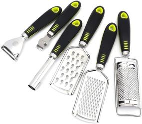 img 2 attached to Yarlung 6-piece Cheese Grater Lemon Zester Peeler Set, Stainless Steel Blade Slicer Handheld Kitchen Utensils for Vegetables, Chocolate, Ginger, Garlic, Nutmeg