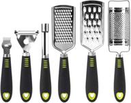 yarlung 6-piece cheese grater lemon zester peeler set, stainless steel blade slicer handheld kitchen utensils for vegetables, chocolate, ginger, garlic, nutmeg logo