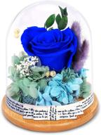 🌹 eternal blue real rose gift for women - king doo preserved rose. perfect for mom, grandma, wife. ideal for thanksgiving & christmas логотип
