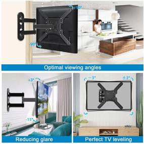 img 2 attached to Swivel Articulating Full Motion TV Mount Bracket by JUSTSTONE - Fits 28-60 Inch 📺 LED LCD Flat Curved Screen TV & Monitor, Max VESA 400x400 mm, Holds up to 80lbs