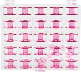 img 1 attached to 🧵 Janome Sewing Machine Cherry Blossom Pink Bobbins 25 count: High-Quality Spools for Your Sewing Needs