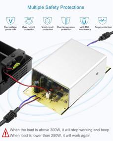 img 1 attached to ALITOVE Преобразователь переменного тока в постоянный ток 110V в 12V, 20.8A, 250W с разъемом прикуривателя: Мощный адаптер питания для автомобильного холодильника, накачивания шин и очистителя