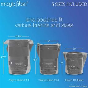 img 3 attached to 📷 Ultra Soft Microfiber Camera Lens Pouches (3 Pack) with Built-in Cloth for Cleaning and Storing Camera Lenses - MagicFiber