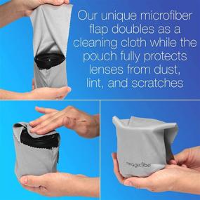 img 2 attached to 📷 Ultra Soft Microfiber Camera Lens Pouches (3 Pack) with Built-in Cloth for Cleaning and Storing Camera Lenses - MagicFiber