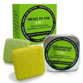 img 4 attached to Eco-Friendly Hair Care Set - IndulgeMe Solid Shampoo and Conditioner Bar with Tea Tree and Argan Oil, All-Natural & Organic Shampoo Bars for Hair, Zero Waste 3-in-1 Shampoo Conditioner Body Wash, 2 Bars